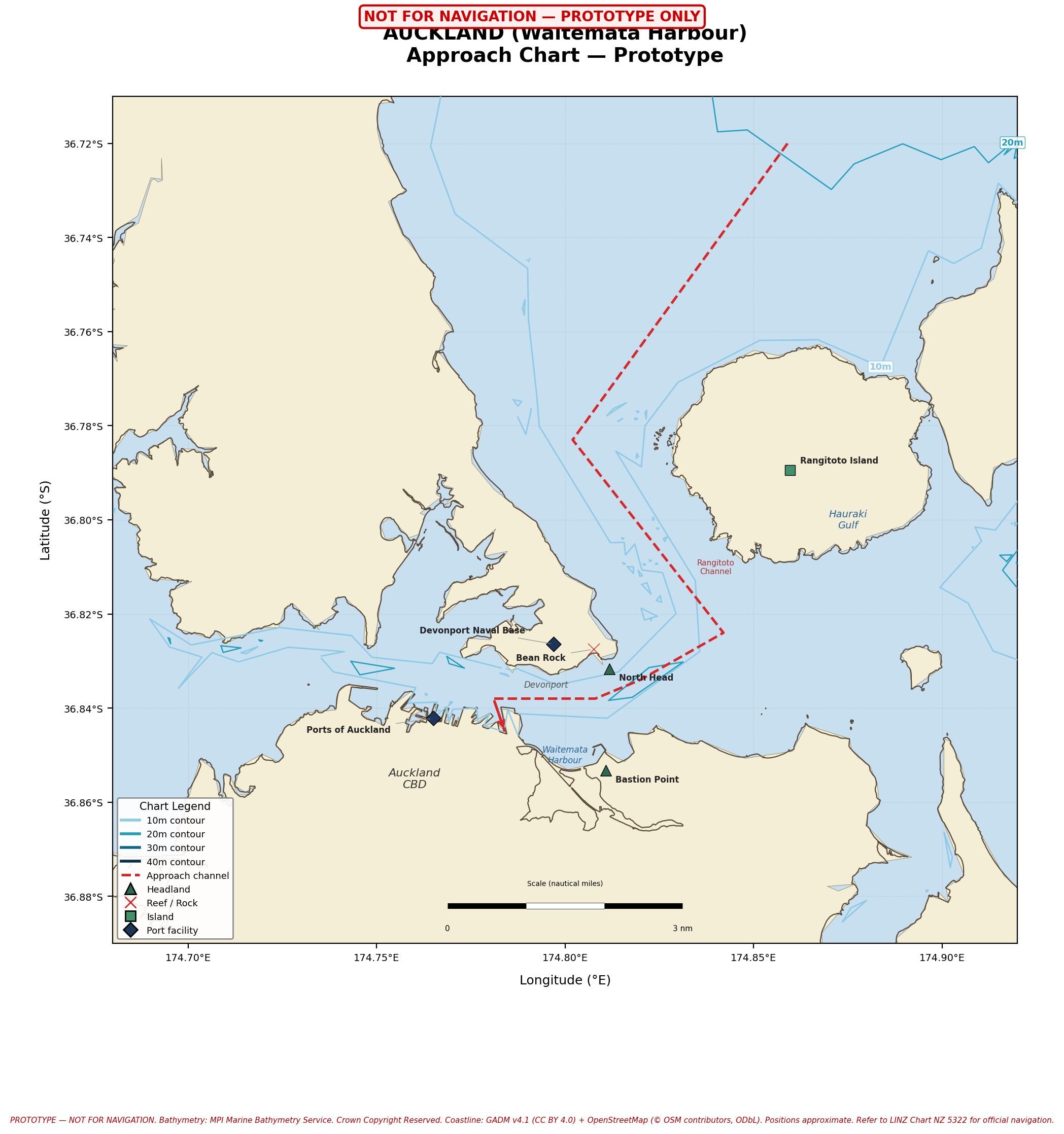Auckland Harbour Approach Chart
